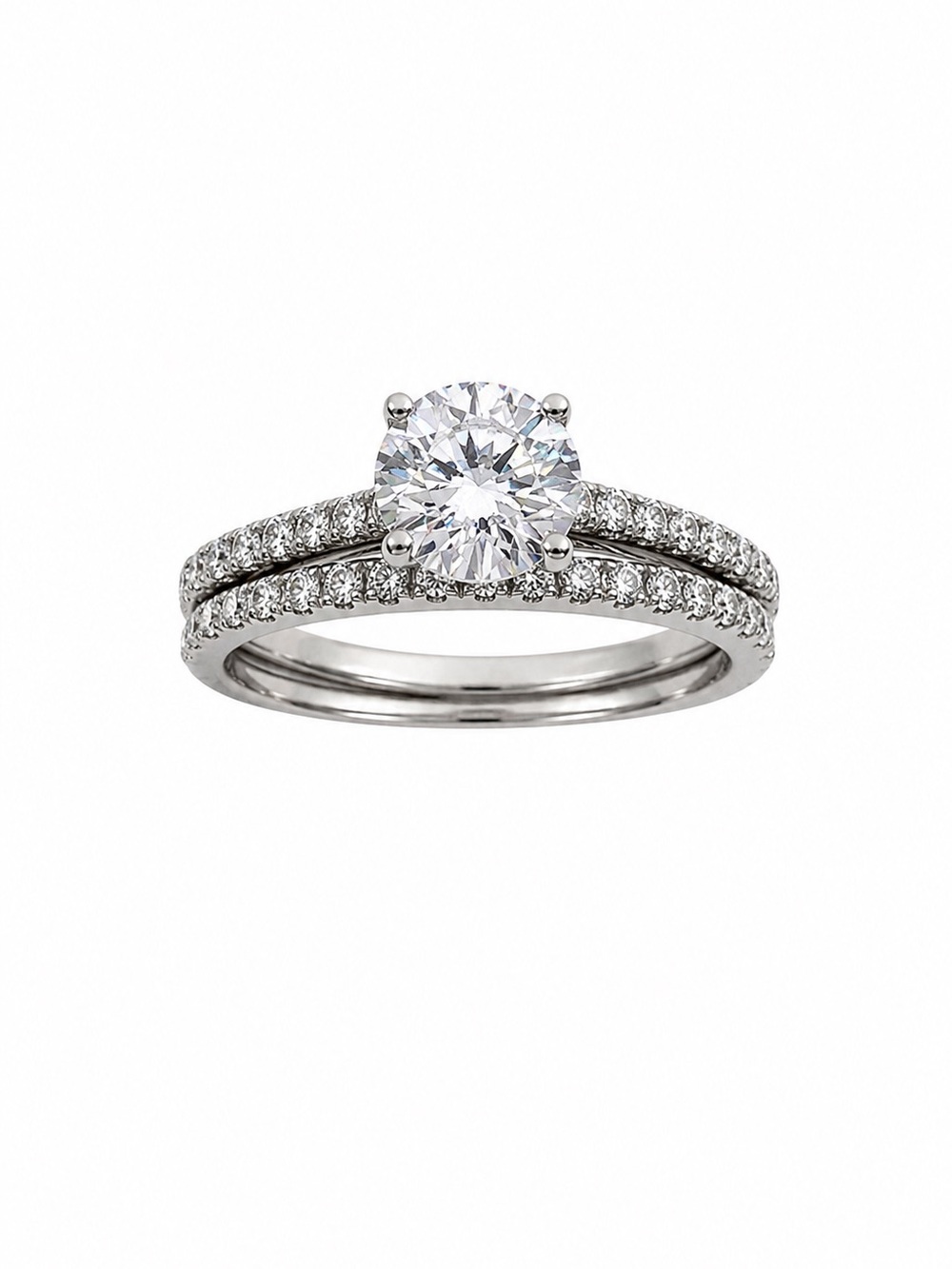 ✨ 1.41CTW Moissanite 2-Ring Set | 925 Sterling Silver | Size 8